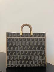 Fendi Tote Large Brown FF jacquard fabric shopper - 2