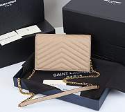 Saint Laurent Envelope Chain Wallet Dark Beige-19 X 12,5 X 3,5 cm - 4