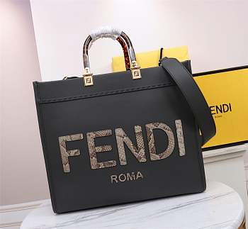 Fendi Tote Sunshine Medium Dark gray leather