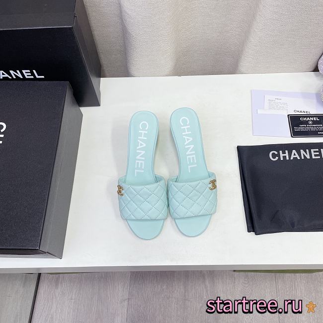 Chanel slipper lighter blue - 1