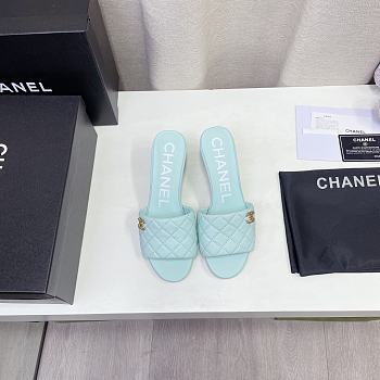 Chanel slipper lighter blue
