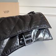 Balenciaga Small Crush chain quilted leather bag Black-25cm*15cm*8cm - 2
