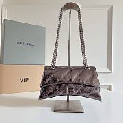 Balenciaga Small Crush chain quilted leather bag Silver-25cm*15cm*8cm - 1