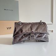 Balenciaga Small Crush chain quilted leather bag Silver-25cm*15cm*8cm - 4