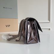 Balenciaga Small Crush chain quilted leather bag Silver-25cm*15cm*8cm - 3