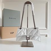 Balenciaga Small Crush chain quilted leather bag White-25cm*15cm*8cm - 1