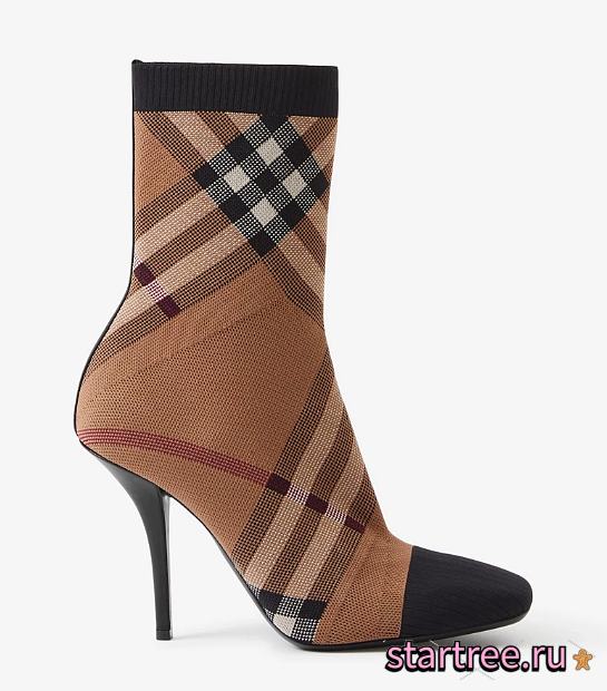 Burberry Knitted Check Sock Boots - 1