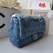 CHANEL DENIM FLAP BAG-25cm - 5