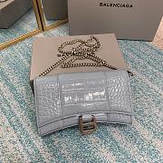 Balenciaga Hourglass embossed leather chain wallet-19cm - 5