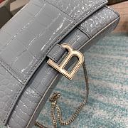 Balenciaga Hourglass embossed leather chain wallet-19cm - 4