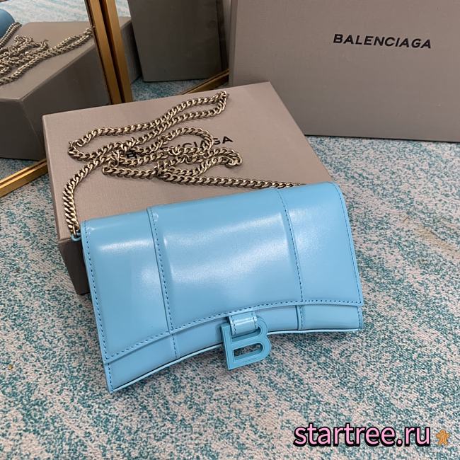 Balenciaga Hourglass Chain Leather Wallet On Chain-19X12X5cm - 1