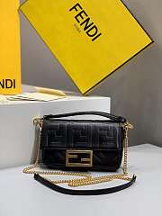 Fendi Baguette Acid Black nappa leather bag-19*4*11.5 - 1