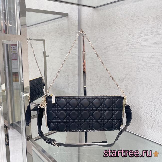 DIOR CLUB BAG Black Cannage Lambskin- 27*12*5cm - 1