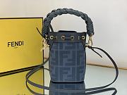 Fendi Mon Tresor Blue FF canvas mini-bag-12*10*18cm - 5