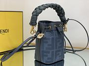 Fendi Mon Tresor Blue FF canvas mini-bag-12*10*18cm - 4