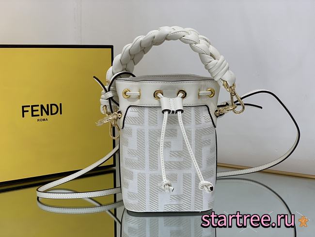 Fendi Mon Tresor White FF canvas mini-bag-12*10*18cm - 1