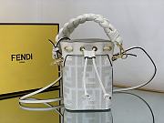 Fendi Mon Tresor White FF canvas mini-bag-12*10*18cm - 1