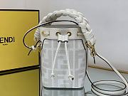 Fendi Mon Tresor White FF canvas mini-bag-12*10*18cm - 3