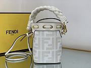 Fendi Mon Tresor White FF canvas mini-bag-12*10*18cm - 5