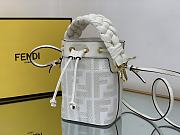 Fendi Mon Tresor White FF canvas mini-bag-12*10*18cm - 4