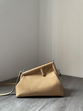 Fendi First Small Dove gray leather bag-26x9.5x18cm