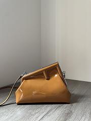 Fendi First Midi Brown patent leather bag-26*9.5*18cm - 1