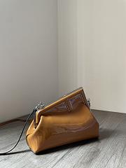 Fendi First Midi Brown patent leather bag-26*9.5*18cm - 2