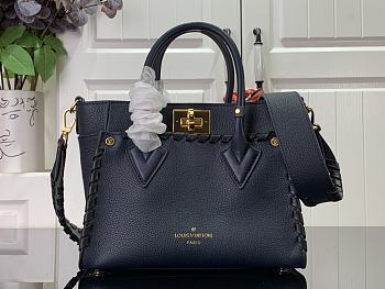 Louis Vuitton On My Side MM Navy Calfskin-