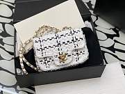 Chanel Mini Flap Bag Braided Tweed White and Black - 1