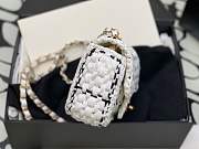 Chanel Mini Flap Bag Braided Tweed White and Black - 5