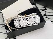 Chanel Mini Flap Bag Braided Tweed White and Black - 4