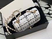 Chanel Mini Flap Bag Braided Tweed White and Black - 2