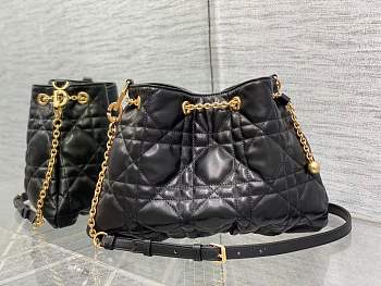 DIOR MEDIUM AMMI BAG Black Supple Macrocannage Lambskin