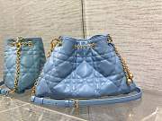 DIOR MEDIUM AMMI BAG Blue Supple Macrocannage Lambskin - 1