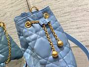 DIOR MEDIUM AMMI BAG Blue Supple Macrocannage Lambskin - 3