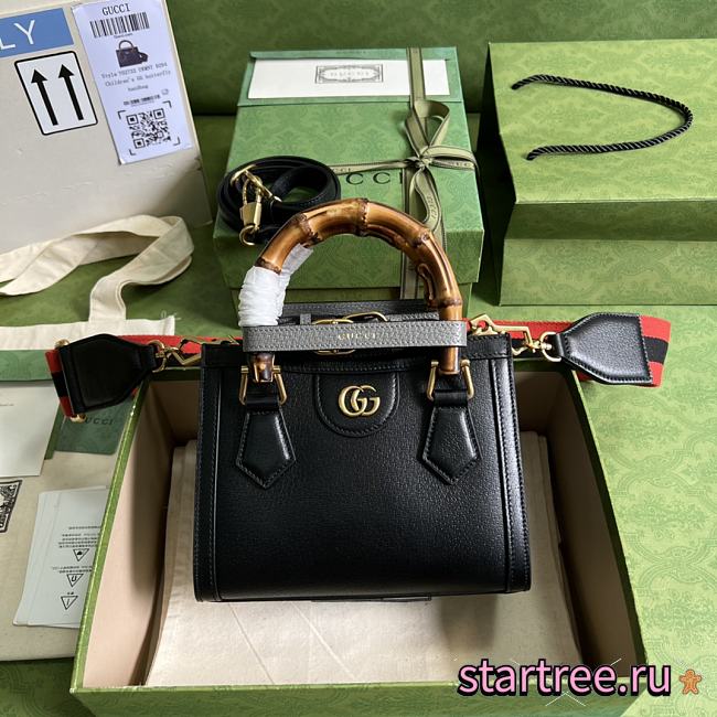 GUCCI DIANA MINI TOTE BAG Black-20cm - 1