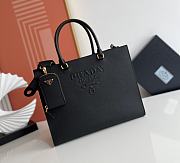 PRADA Saffiano Lux Shoulder Bag Black-33cm - 1