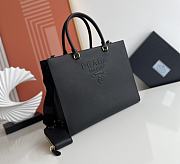 PRADA Saffiano Lux Shoulder Bag Black-33cm - 3