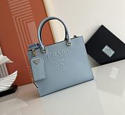 PRADA Saffiano Lux Shoulder Bag Blue-28cm - 1