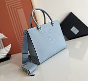 PRADA Saffiano Lux Shoulder Bag Blue-28cm - 3