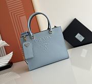 PRADA Saffiano Lux Shoulder Bag Blue-33cm - 1