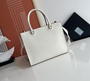 PRADA Saffiano Lux Shoulder Bag White-28cm  - 4