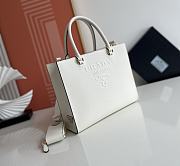 PRADA Saffiano Lux Shoulder Bag White-28cm  - 2