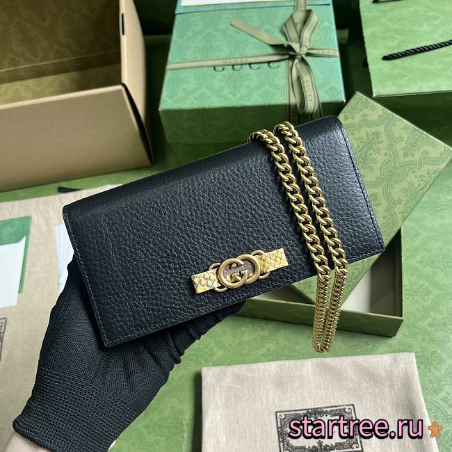 CHAIN WALLET WITH INTERLOCKING G PYTHON BOW Black - 1