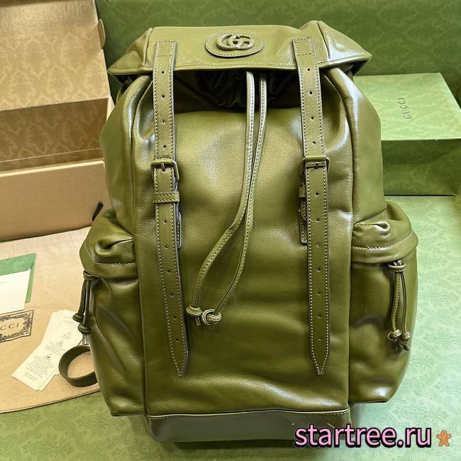 Gucci Backpack with tonal Double G Green-38x 44x 15cm - 1
