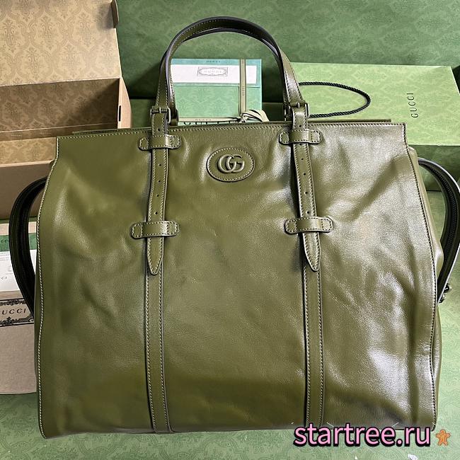 Gucci Large tote bag with tonal Double G Green-47x 36x 24cm - 1