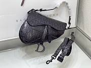 Dior Saddle Bag With Strap Black Dior Oblique Embossed Calfskin - 3