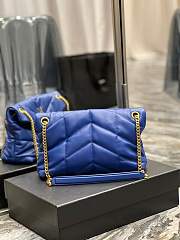 YSL| Loulou Puffer Small Bag In Quilted Lambskin Blue - 29x17x11cm - 4