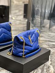 YSL| Loulou Puffer Small Bag In Quilted Lambskin Blue - 29x17x11cm - 3