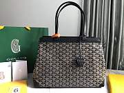 Goyard Grey Coated Canvas Chevron Print Bellechasse Tote Bag - 1